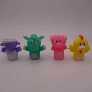 Set of Four(4) Animal Finger Puppets includes Lamb, Donkey, Chicken & Pig
